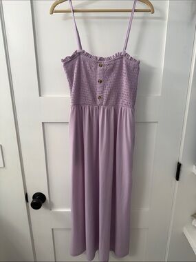 Aster Lavender Smocked Maxi Dress